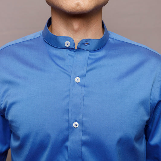 Royal Blue Nehru Oxford Shirt