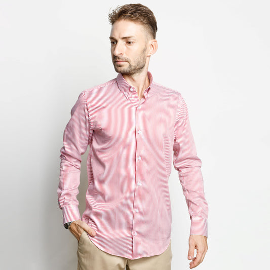 Red Striped Long Sleeve Shirt