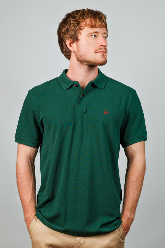 British Racing Green Cotton Polo T-Shirt