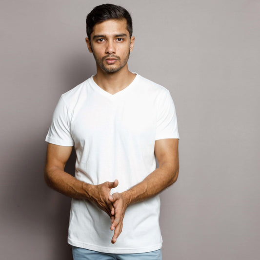 White V Neck T-Shirt