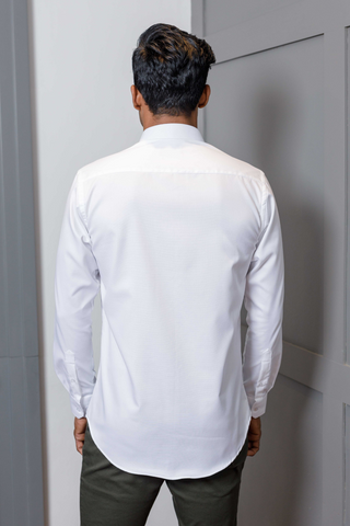 White Textured Non-Iron Shirt