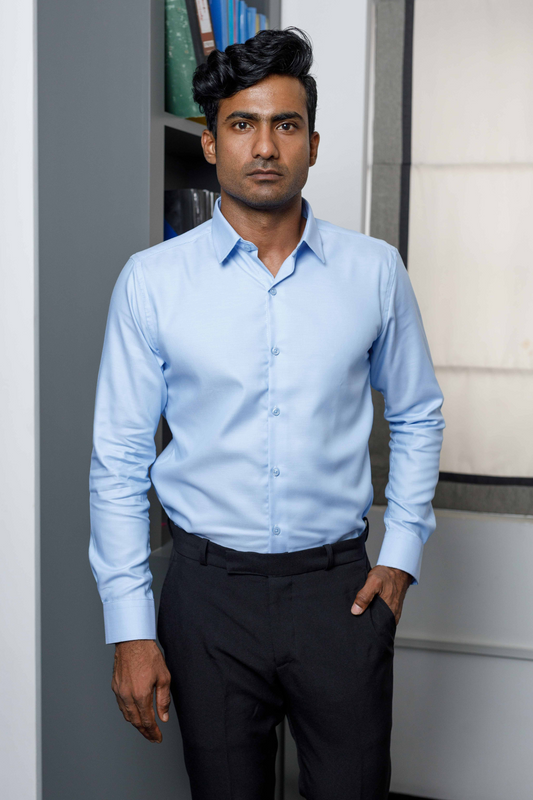 Mid Blue Textured Shirt
