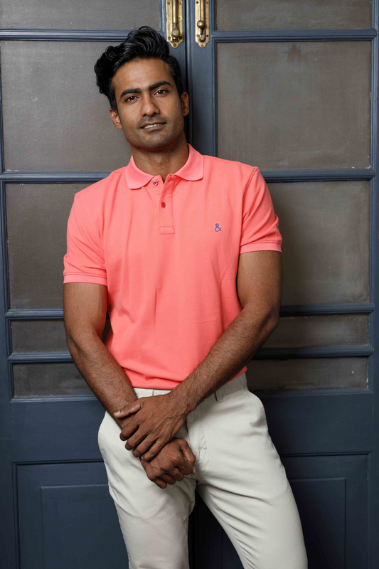 Punch Pink Cotton Polo T-Shirt