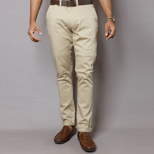 Beige Stretch Chinos