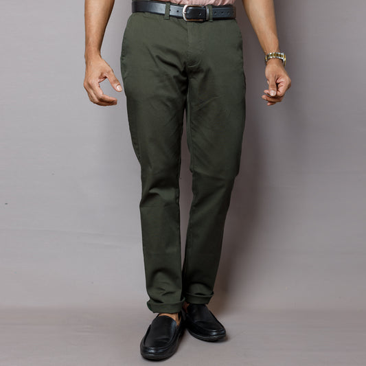 Olive Green Stretch Chinos