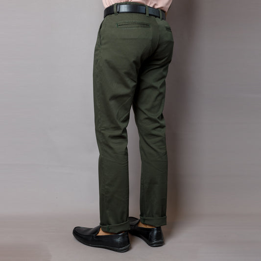 Olive Green Stretch Chinos