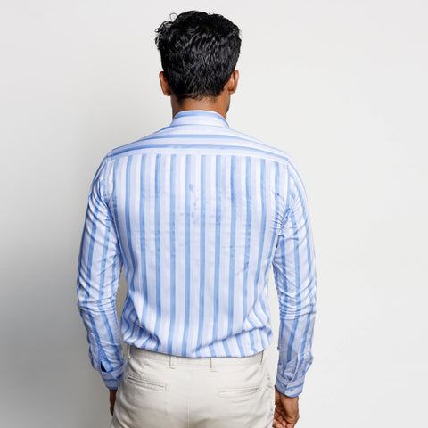 Blue Multi Stripe Long Sleeve Shirt