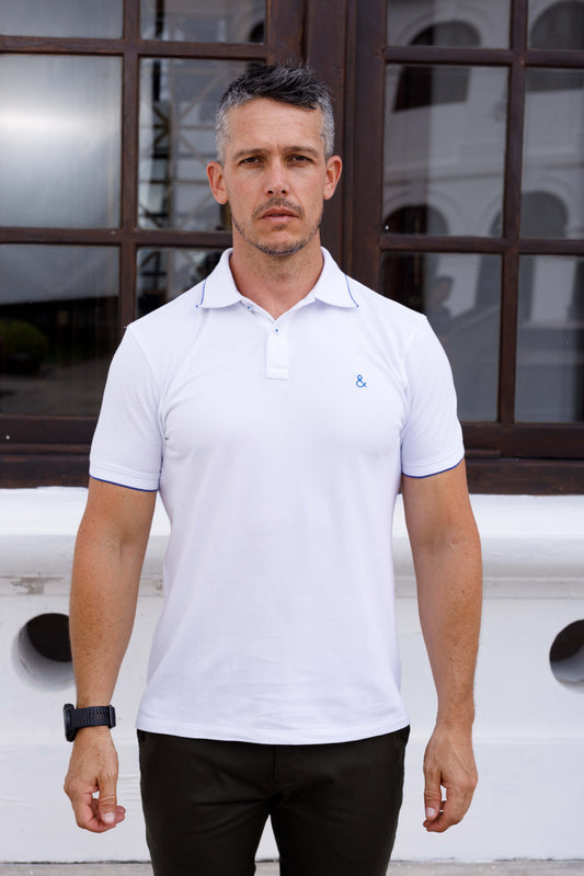 Pearl White Cotton Polo T-Shirt