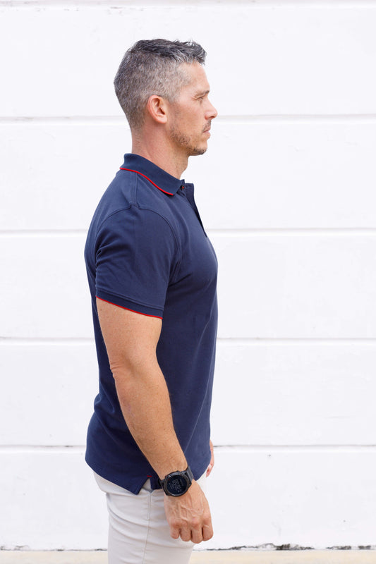 Berry Blue Cotton Polo T-Shirt