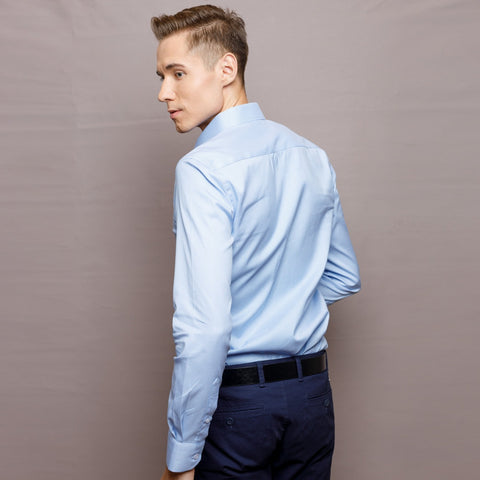 Blue Micro Check Formal Shirt