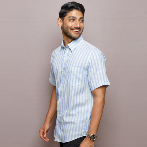 Green Striped Tencel Shirt