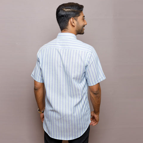 Green Striped Tencel Shirt