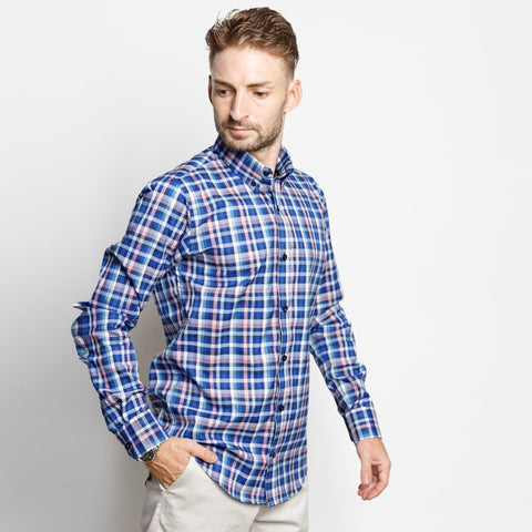 Dark Blue Multi Check Shirt