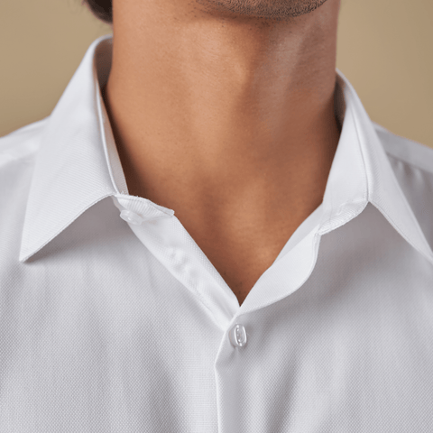 White Textured Non-Iron Shirt