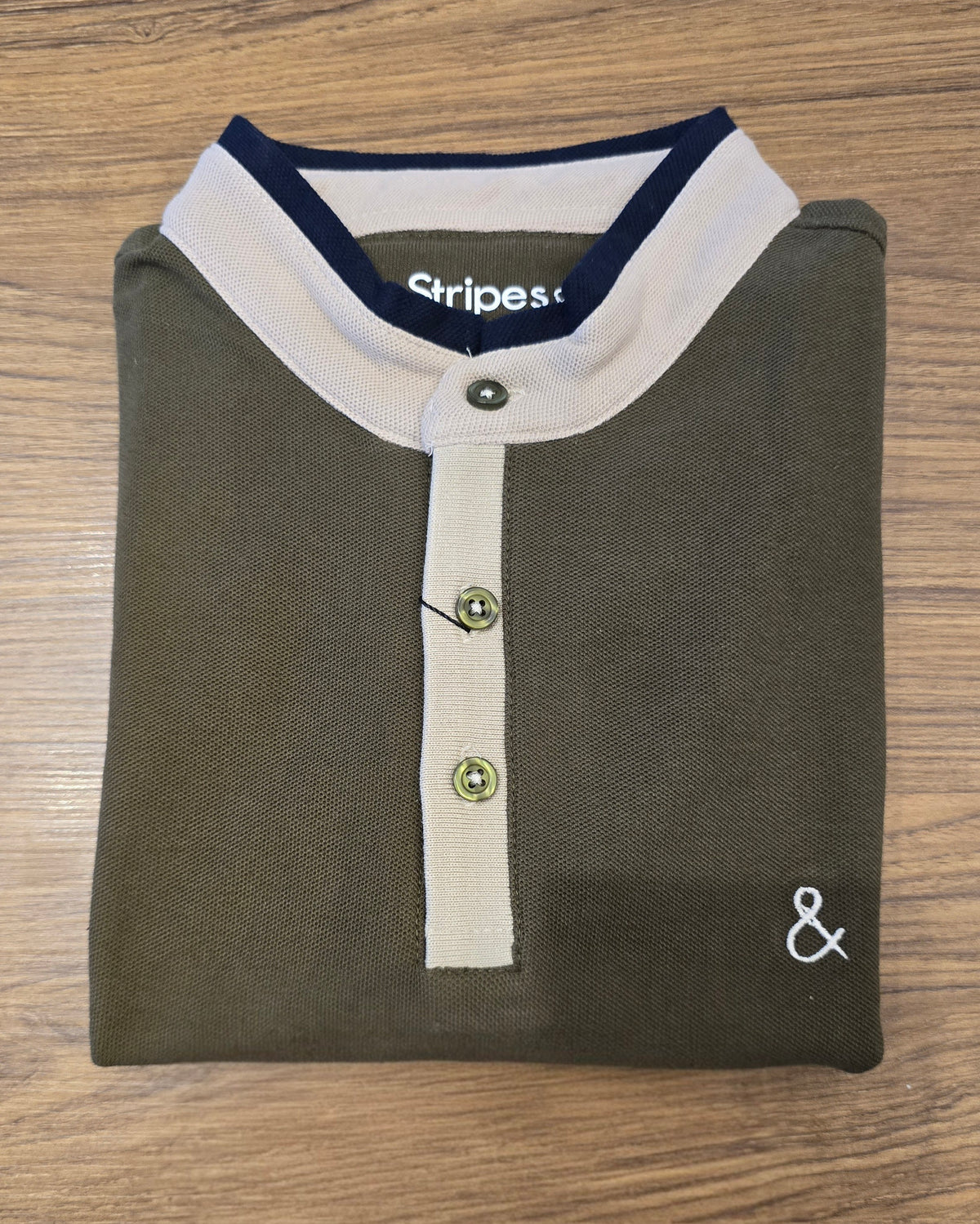 Olive Green Timberline Polo with Nehru Collar