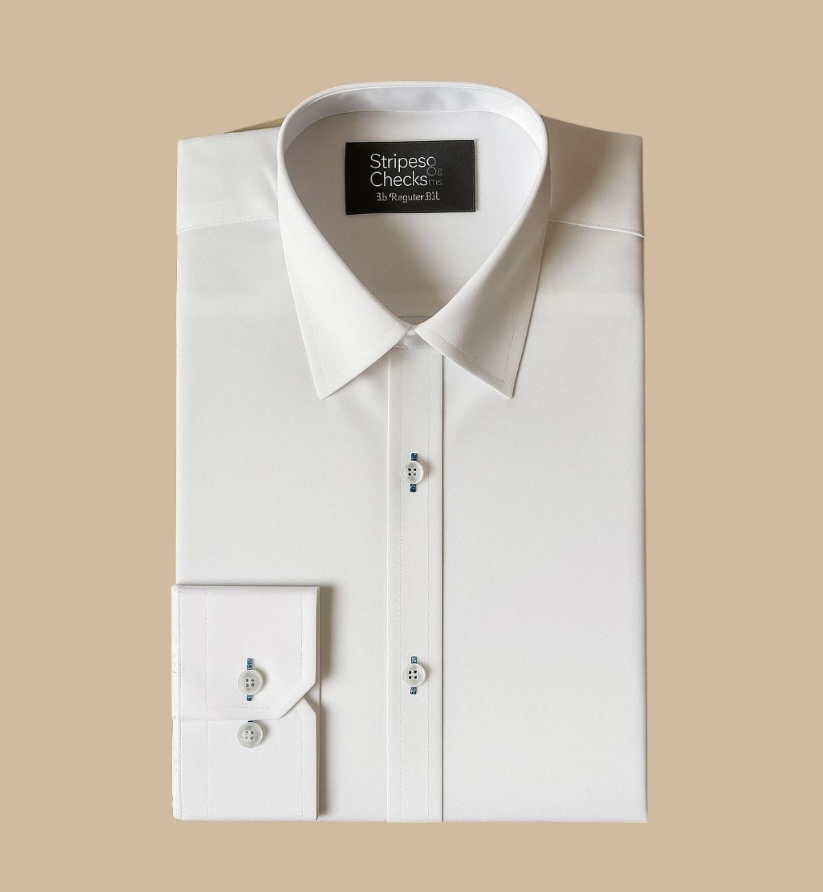 White Cotton shirt with Green Elbow Patch