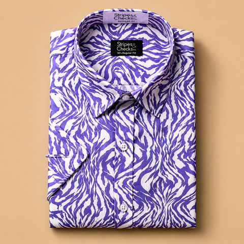 Wild Orchid Print Short Sleeve Shirt