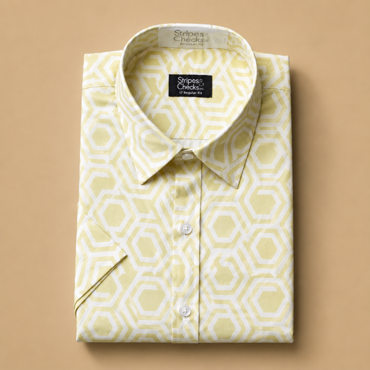 Honeycomb Print Short Sleeve Shirt