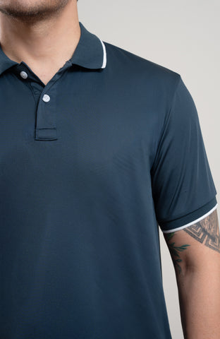 Deep Teal Vector Polo T-Shirt (Golf Style)