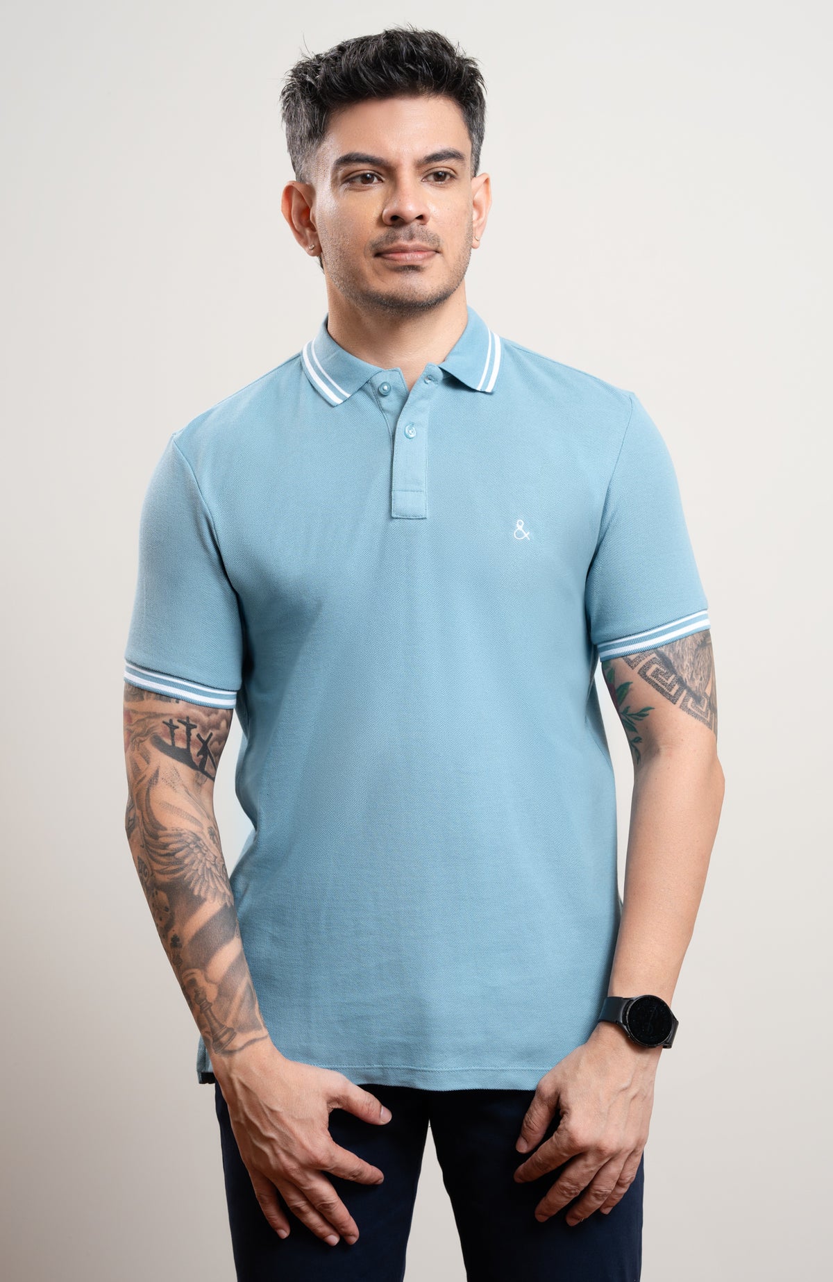 Soft Steel Blue classic Polo T-shirt