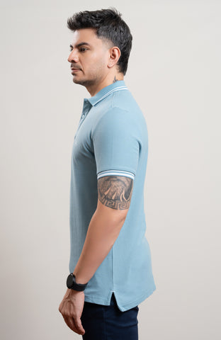 Soft Steel Blue classic Polo T-shirt