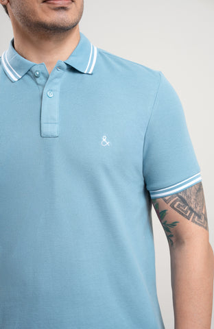 Soft Steel Blue classic Polo T-shirt
