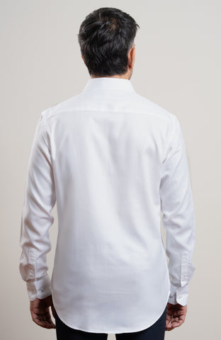 White Textured Long sleeve formal shirt