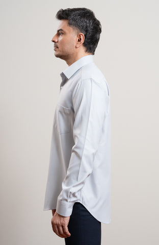 Starck Grey Long Sleeve Formal Shirt With Pocket