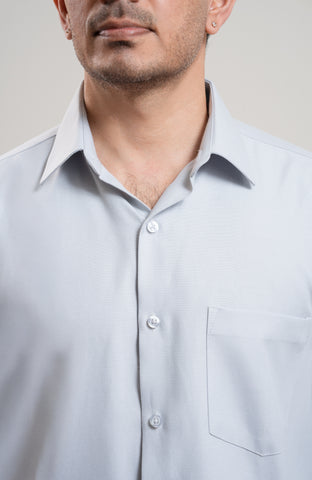 Starck Grey Long Sleeve Formal Shirt With Pocket