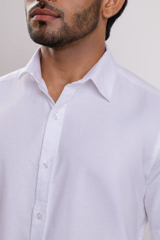 white washed oxford spread collar casual short sleeve shirt