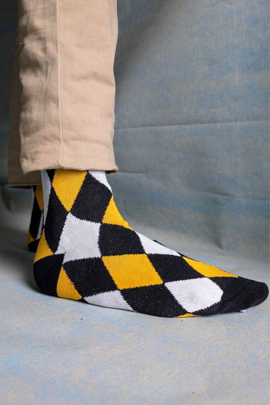 Yellow Diamond Full Socks