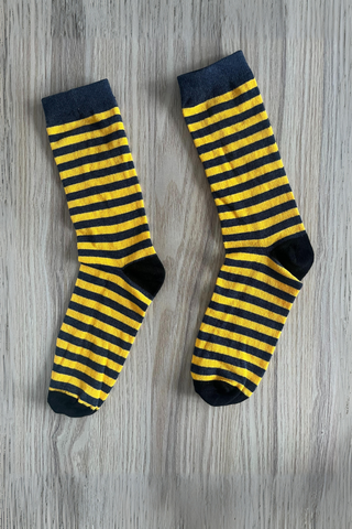 Blue and Yellow Stripes Full Socks