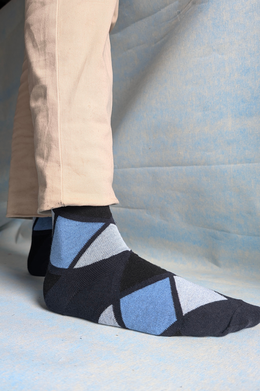 Blue Squares Full Socks