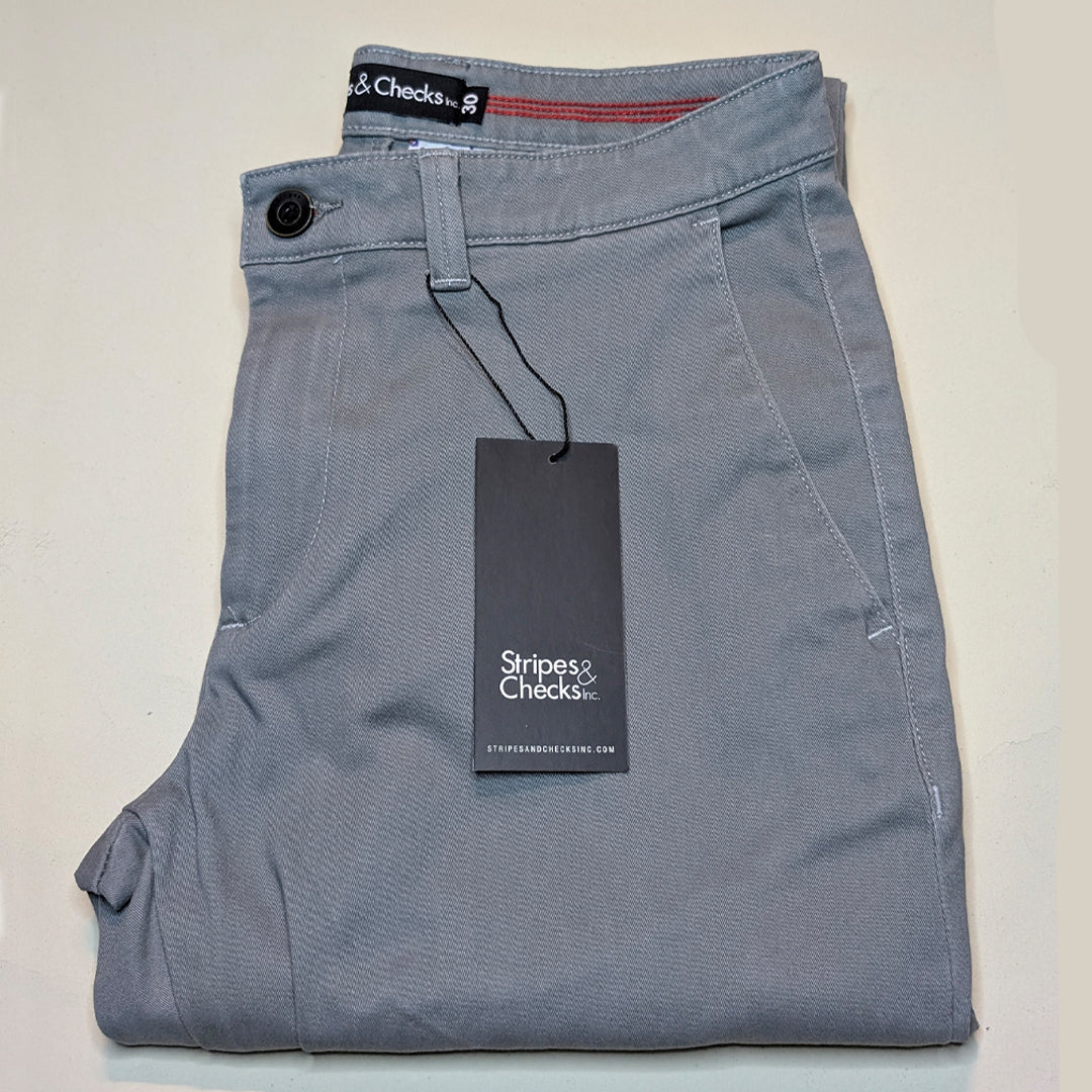 Dark Grey Stretch Chino Pants