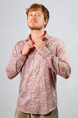 Red Paisley Print Shirt