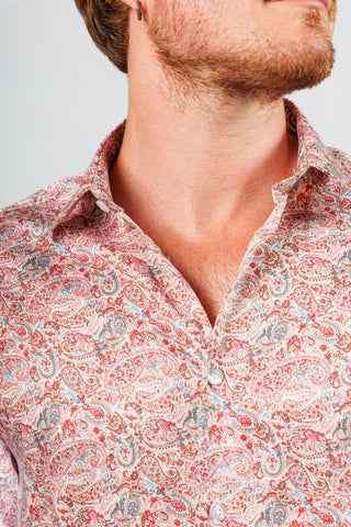 Red Paisley Print Shirt