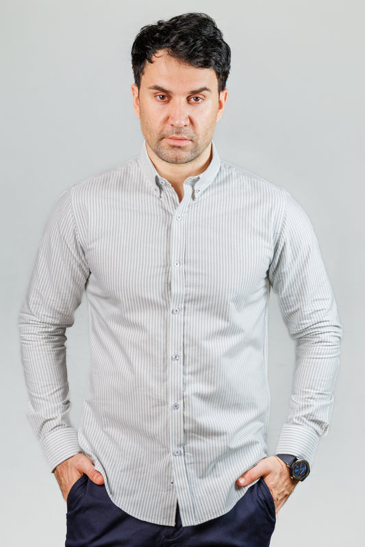 Mini Stripe Button Down Oxford Shirt
