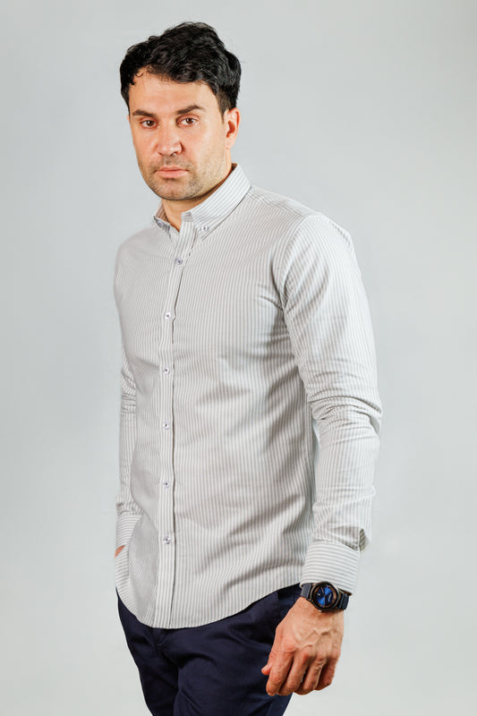 Mini Stripe Button Down Oxford Shirt
