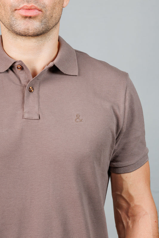 Anchor Grey Cotton Polo T-Shirt