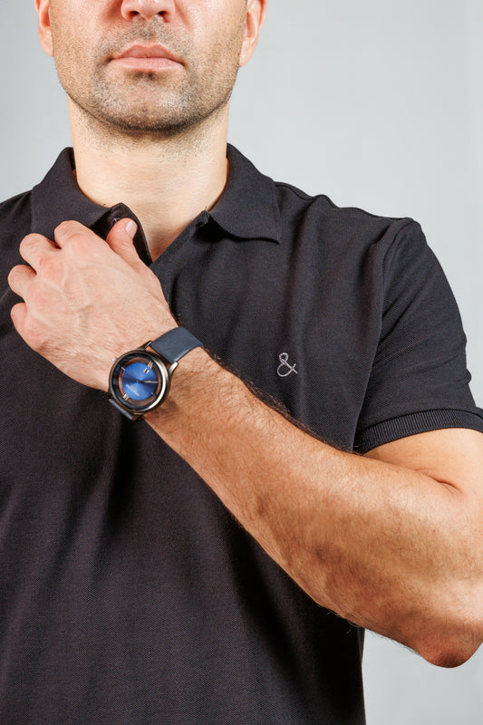 Onyx Black Cotton Polo T-Shirt