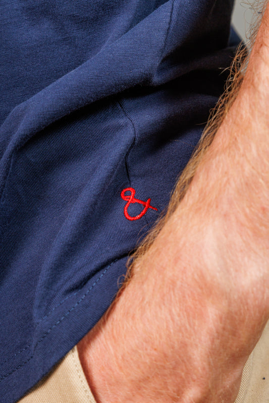 Navy Blue Cotton Crew Neck T-Shirt