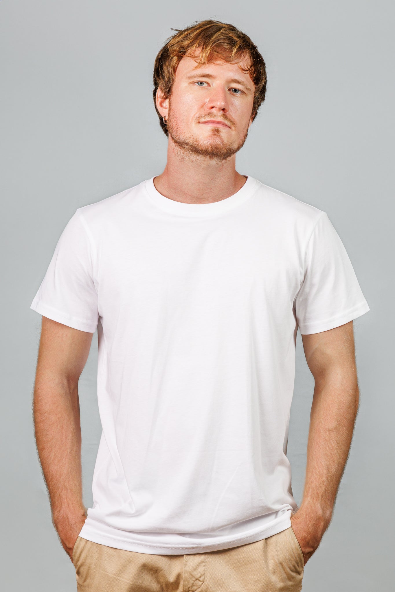 White Cotton Crew Neck T-Shirt