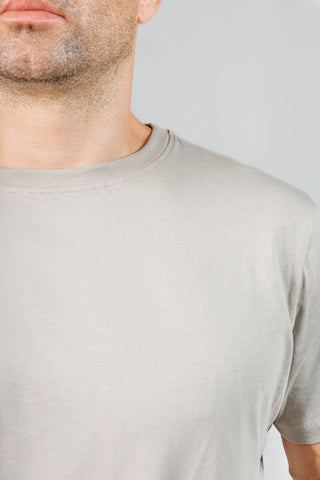 Grey Cotton Crew Neck T-Shirt