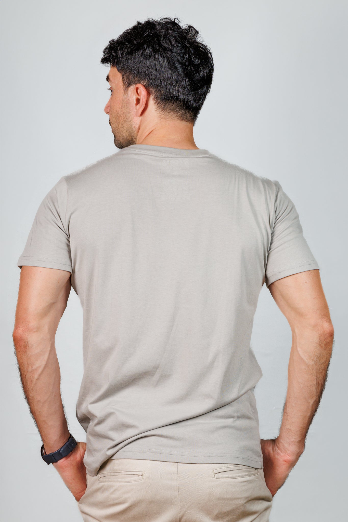 Grey Cotton Crew Neck T-Shirt