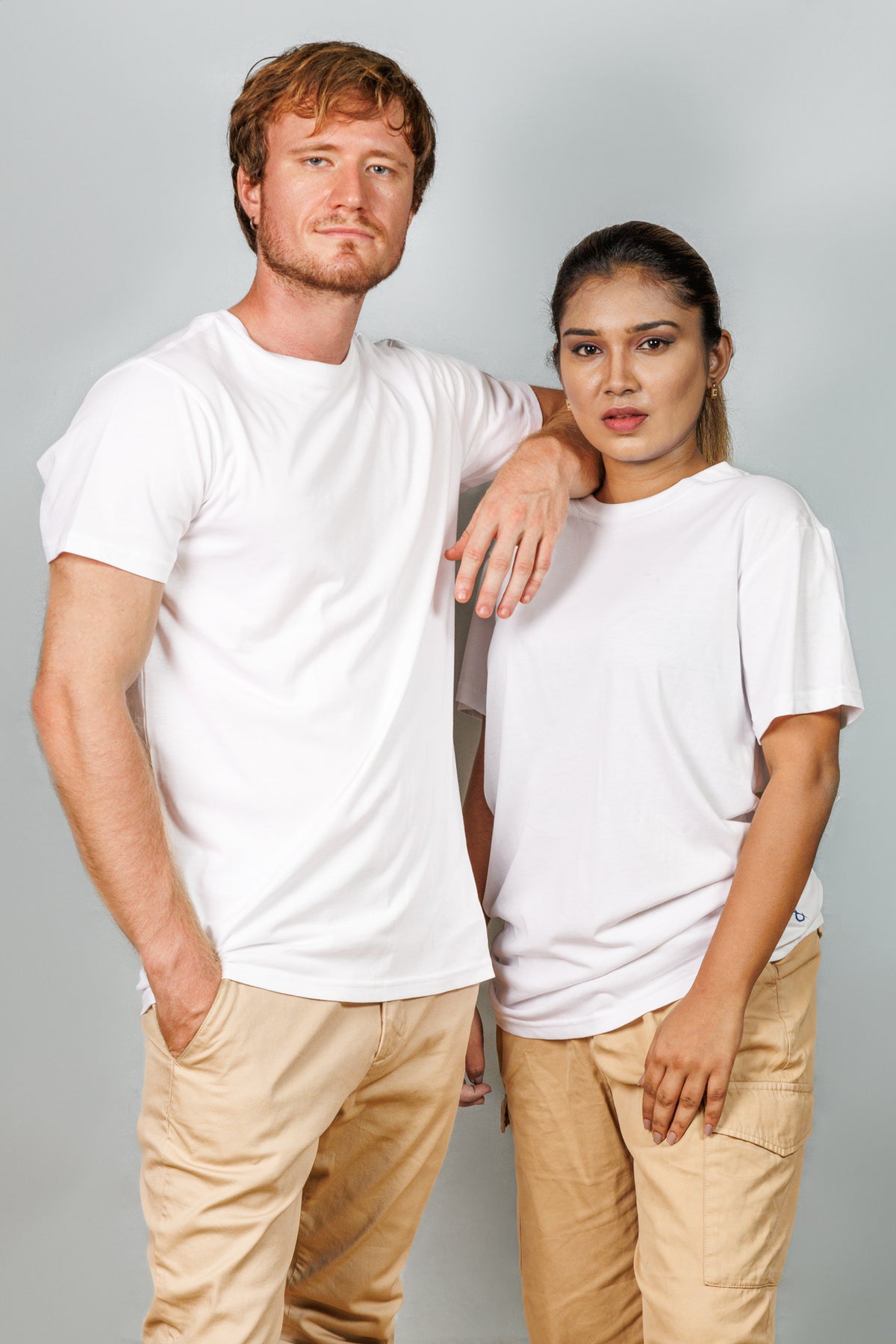 White Cotton Crew Neck T-Shirt