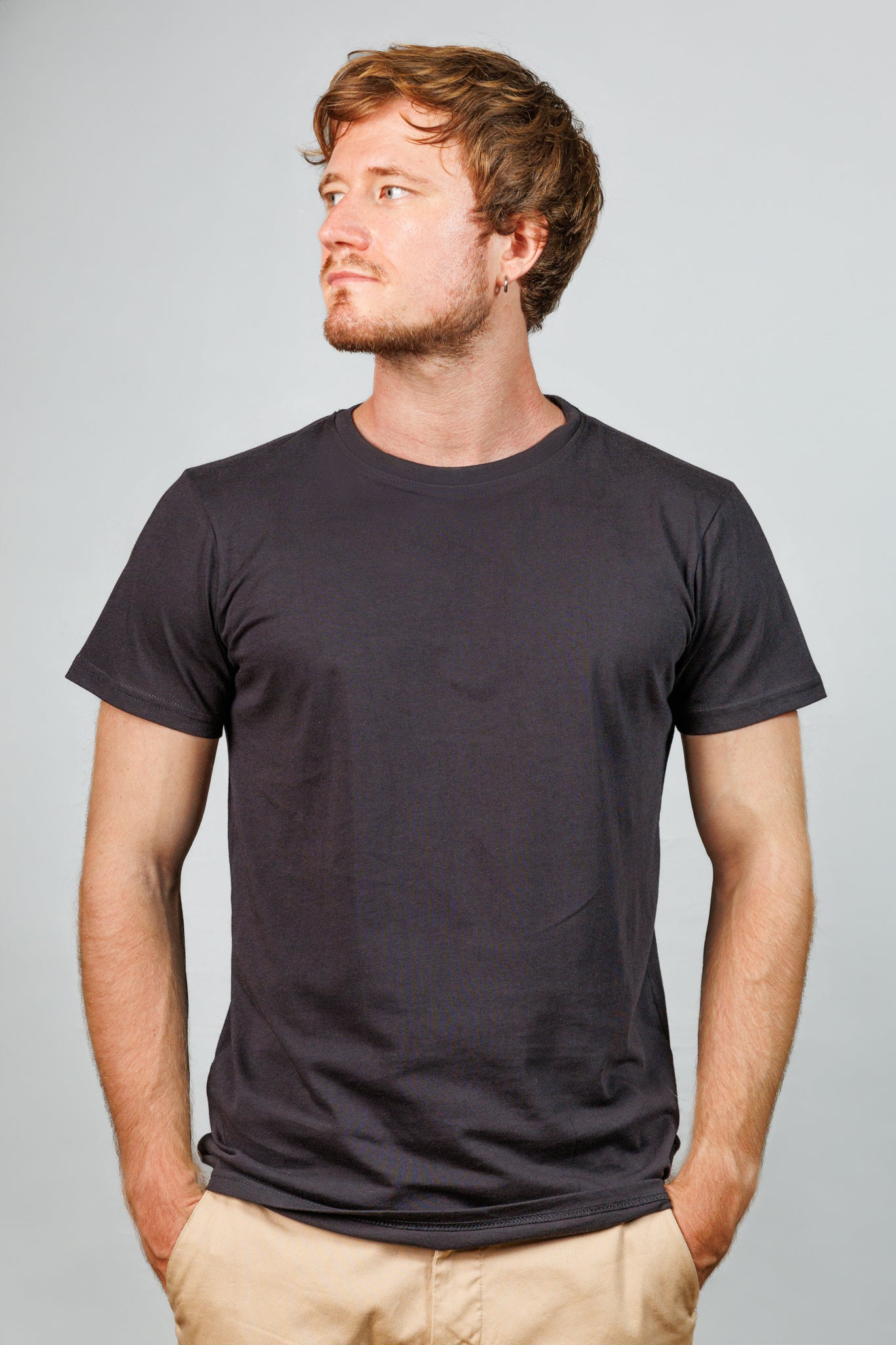 Black Cotton Crew Neck T-Shirt