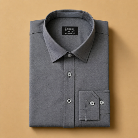 Dark Grey Formal Long Sleeve Shirt