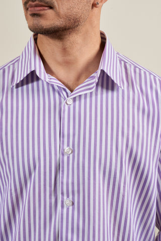 Purple Striped Long Sleeve Shirt