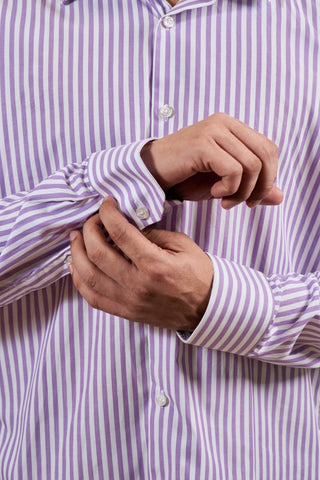Purple Striped Long Sleeve Shirt