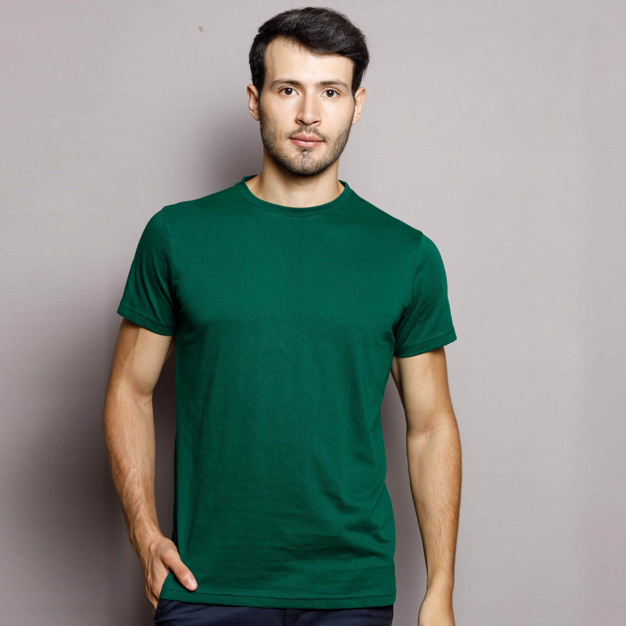 Dark Green Crew Neck T-Shirt